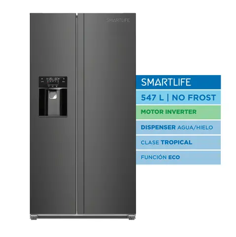 Heladera SMARTLIFE 547L Side by Side No Frost Digit Inverter - SL-SBS690SDI