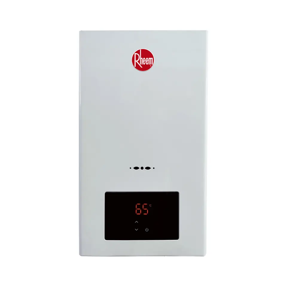 Calefón RHEEM Tiro Natural 14 L Gas Natural Blanco PRIMERA - R7-14L-GN-XI-D
