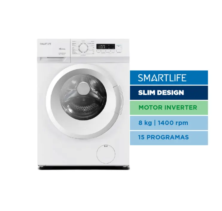 Lavarropas SMARTLIFE 8 Kg Carga Frontal Inverter 1400 RPM Blanco PRIMERA - SL-WM26I081400W