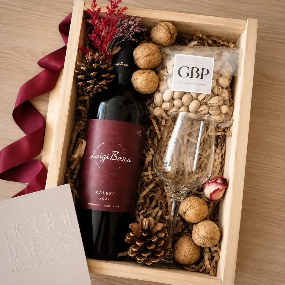 Box Brindis & Snacks | Vino Malbec