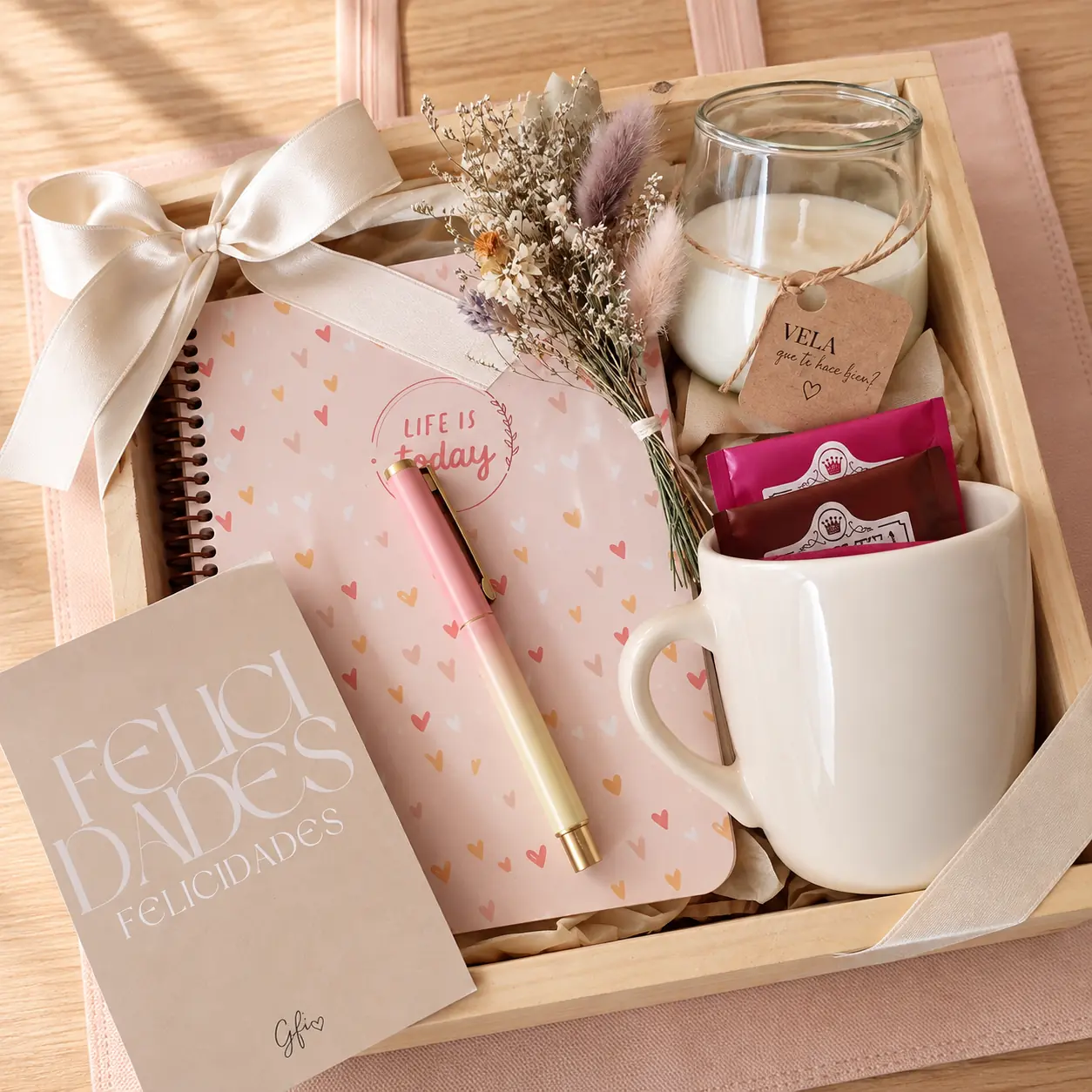Box Encanto Chic | Té, Vela & Papelería