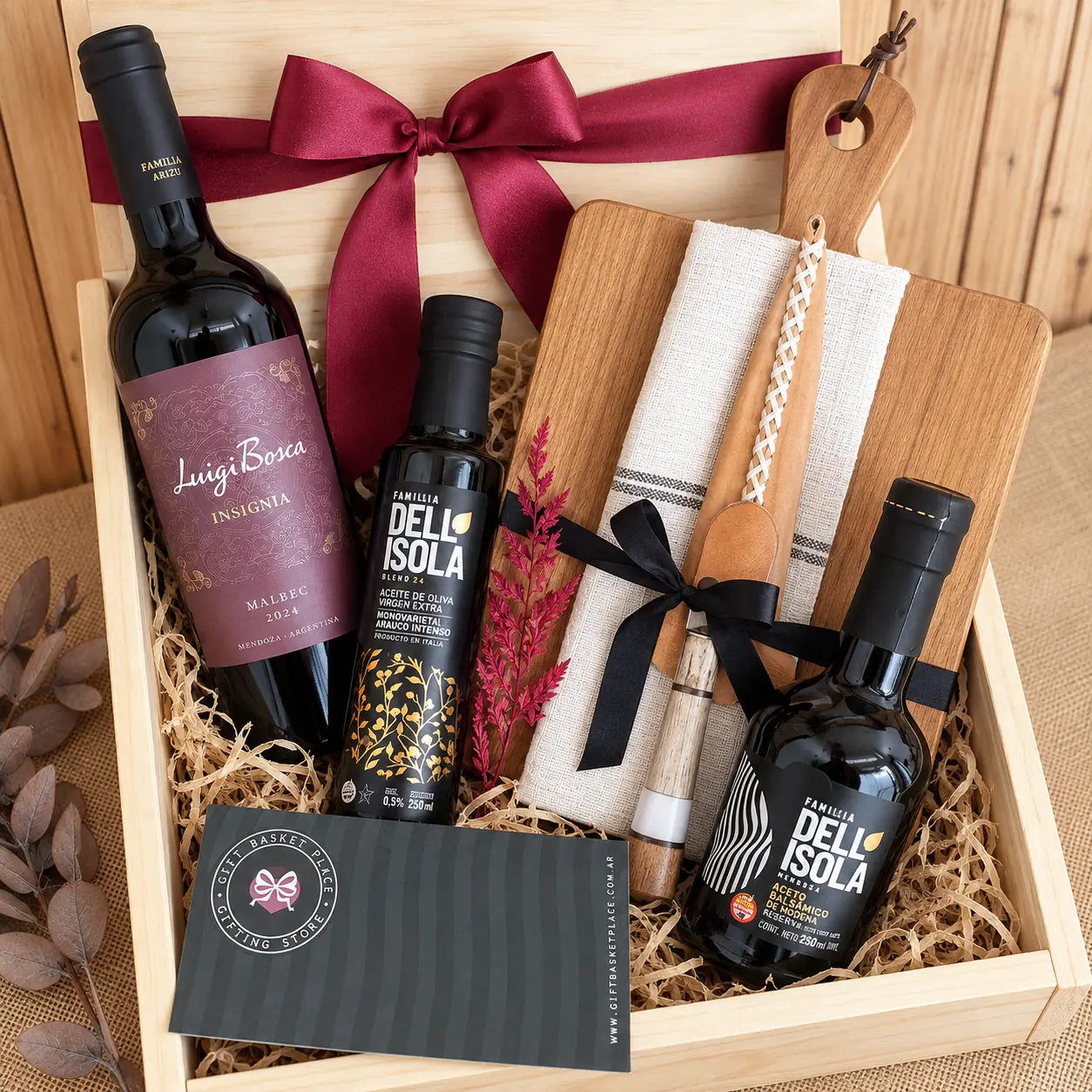 Box Gourmet Clásico | Luigi Bosca & Tabla de Madera