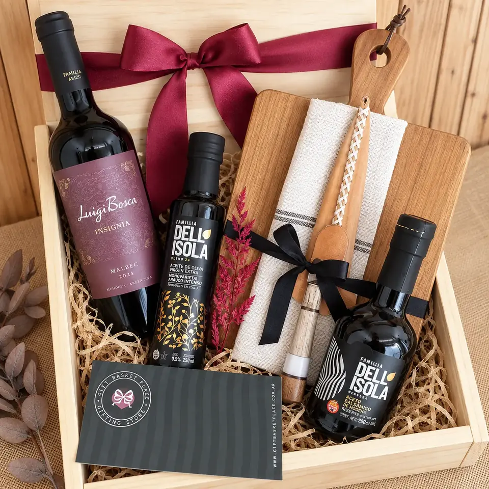 Box Gourmet Clásico | Luigi Bosca & Tabla de Madera