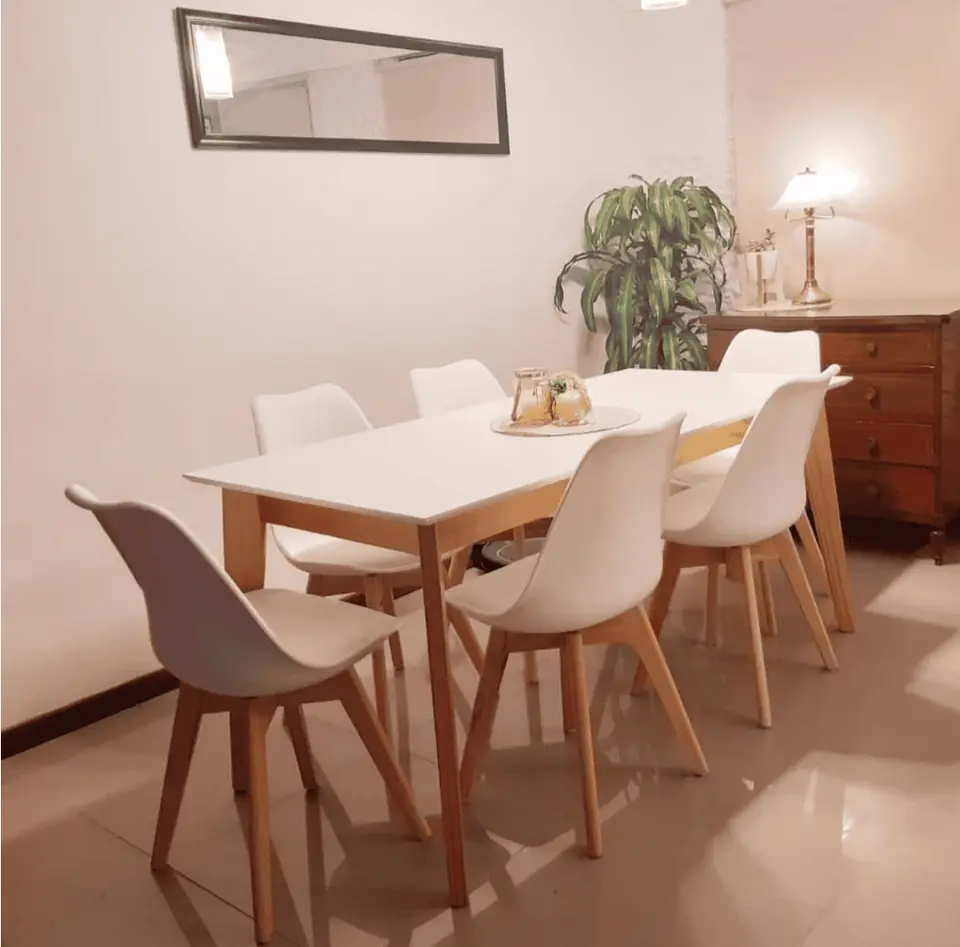 Mesa nórdica 160x80 +6 sillas tulip