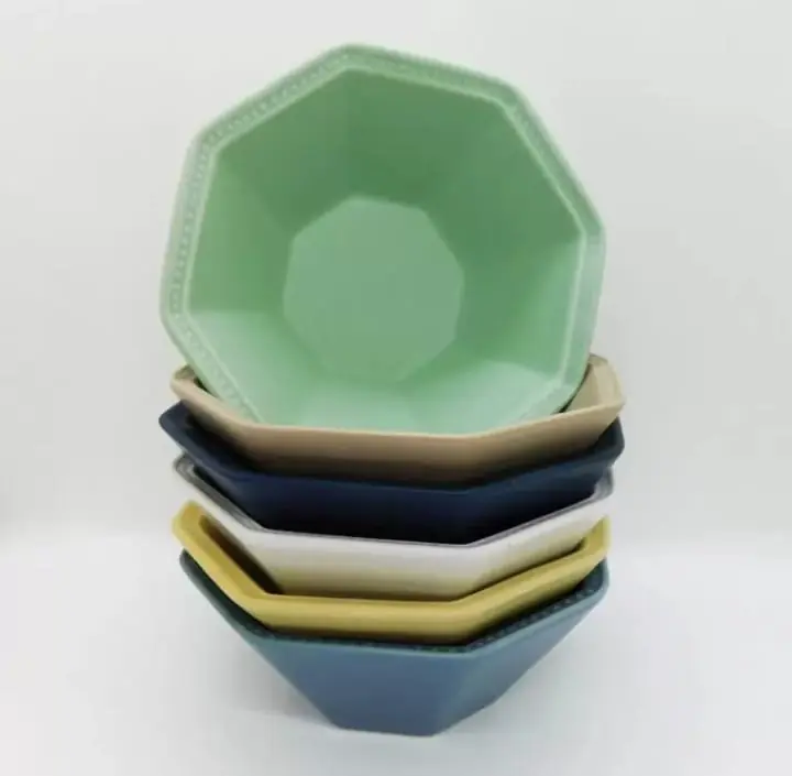 Bowl hexagonal de ceramica