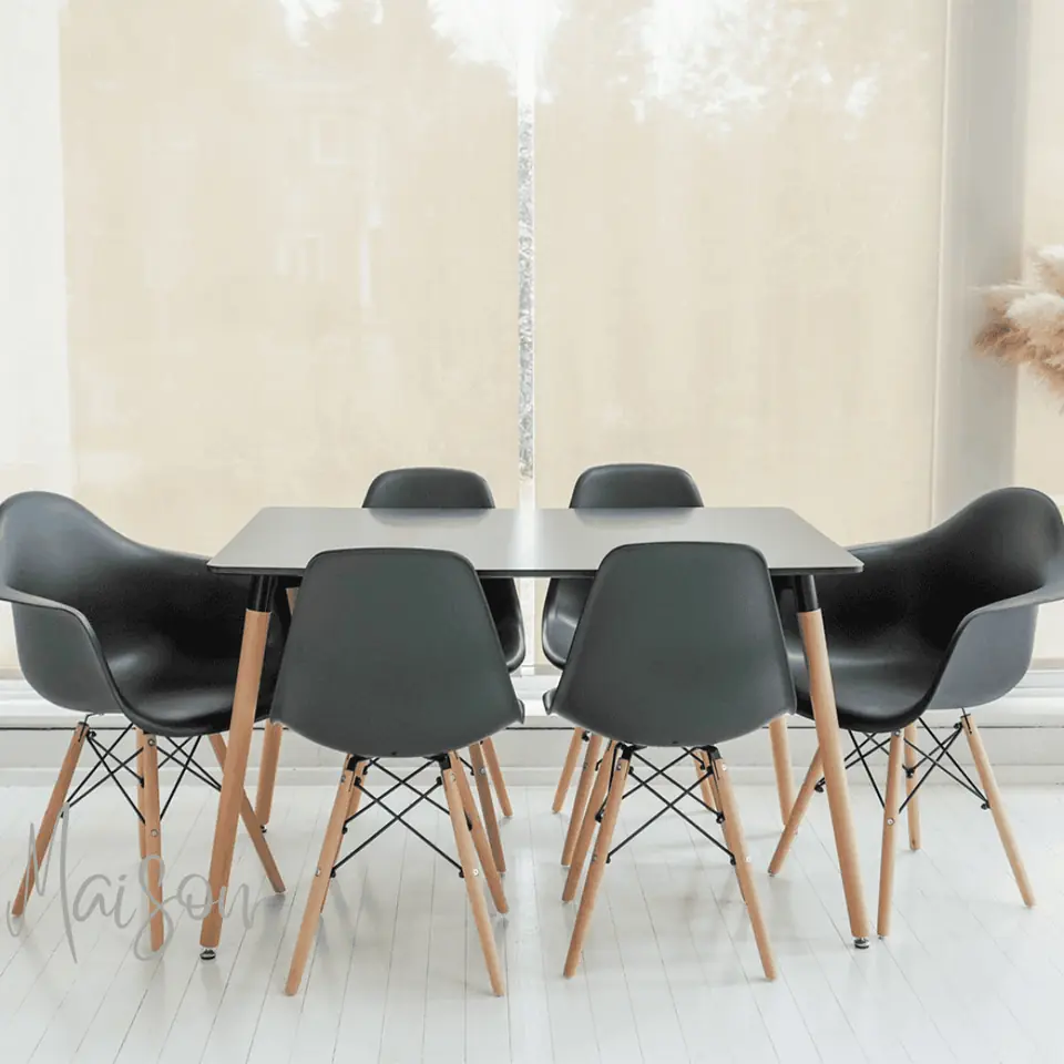 combo eames : mesa 160x80 + 4 sillas + 2 sillones