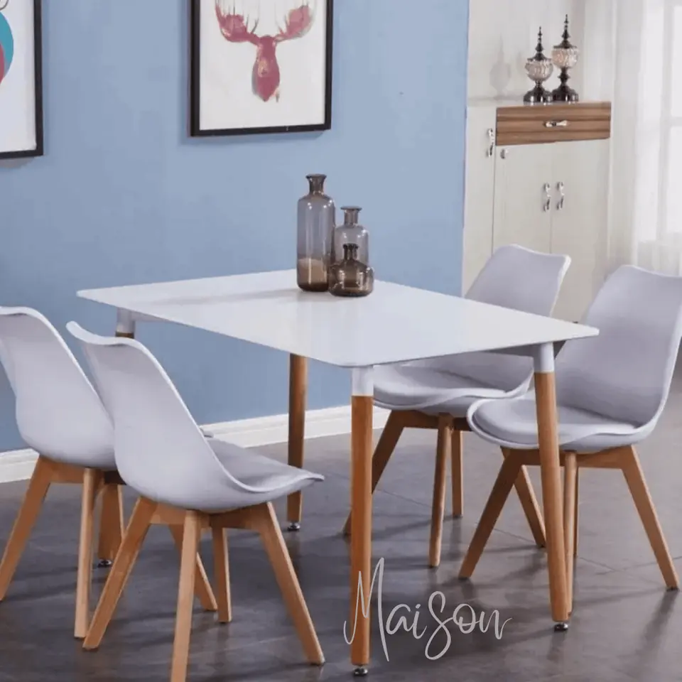 Mesa eames 140x80 + 4 sillas tulip