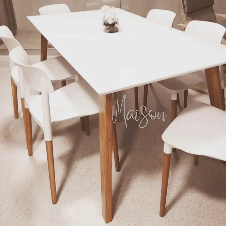 Mesa nordica 160x80 + 6 sillas milan