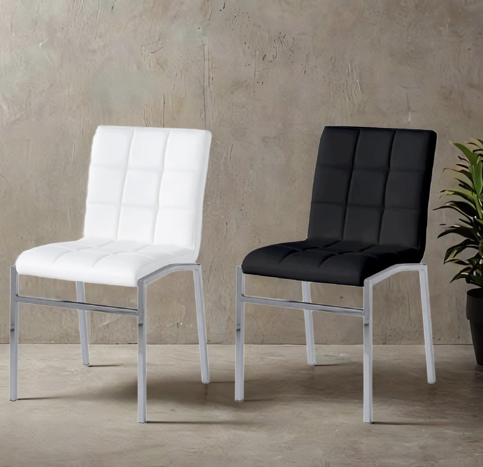 silla ecocuero kenia blanca