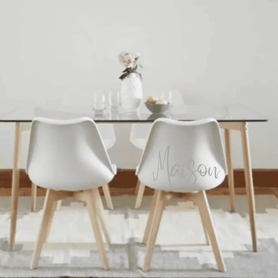 Mesa tulip 120x80 de vidrio + 4 sillas tulip