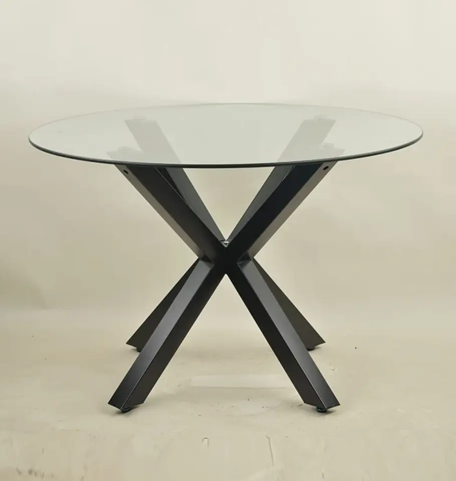 Mesa brooklyn patas negras   Redonda de Vidrio 90 cm