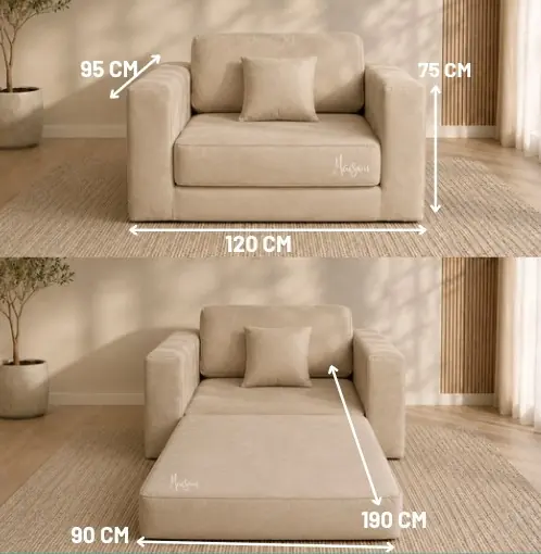 Sillón cama cubo 1 plaza
