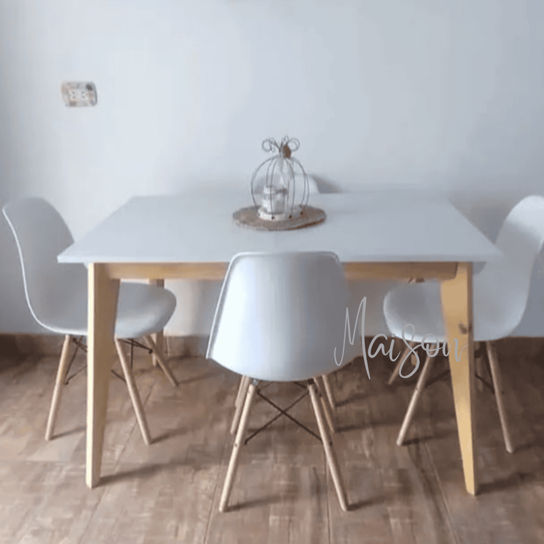 Mesa  nordica 120x80 + 4 sillas eames