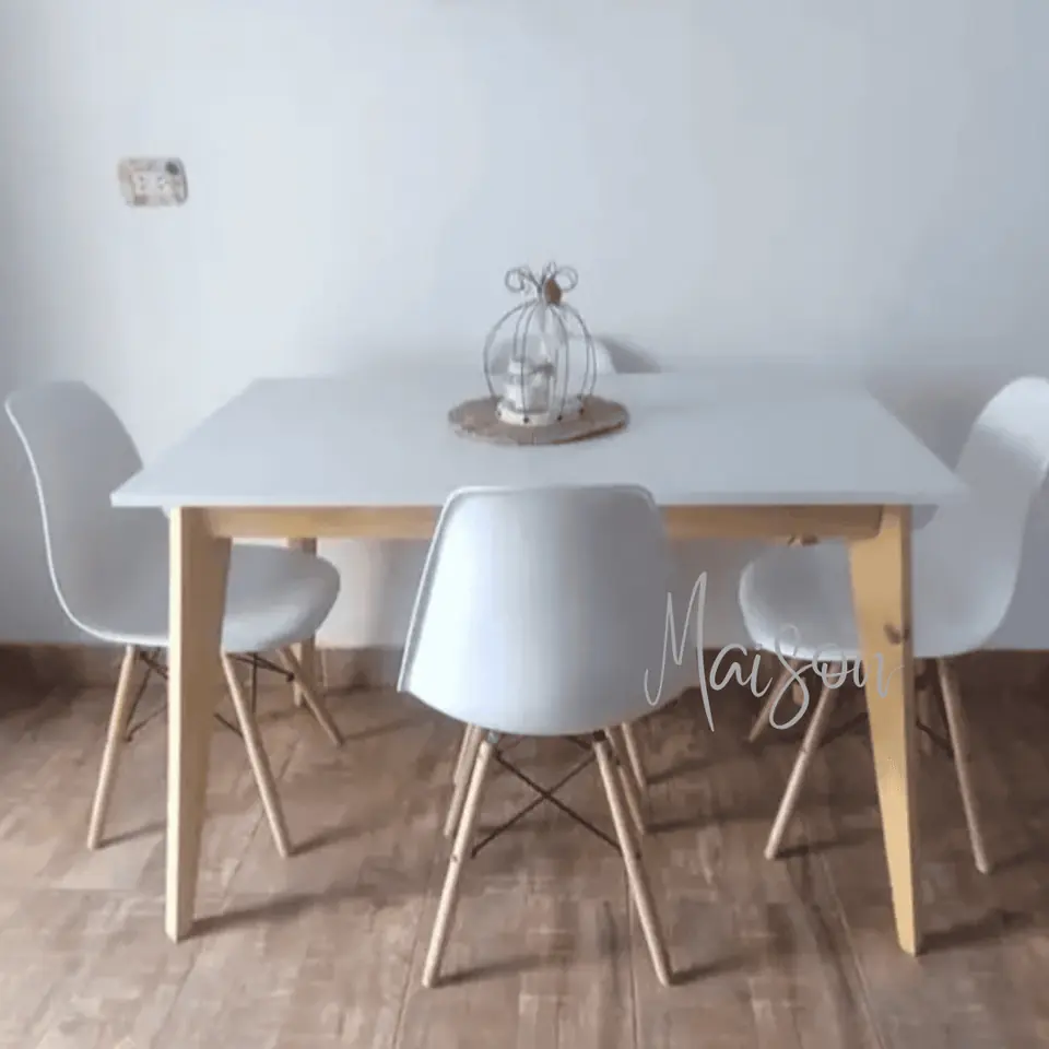 Mesa  nordica 120x80 + 4 sillas eames