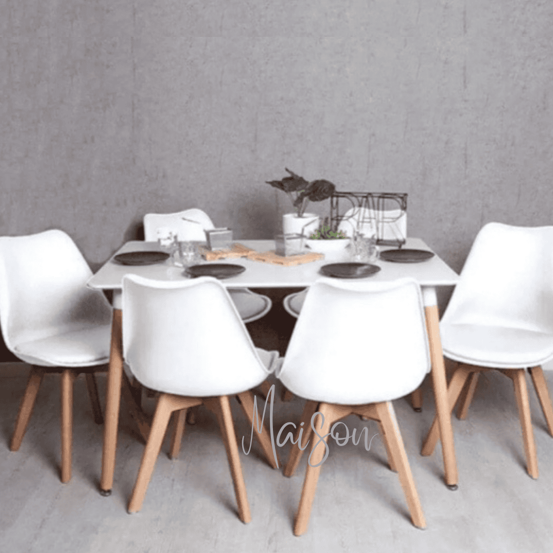 Mesa eames 160x80 + 6 sillas tulip