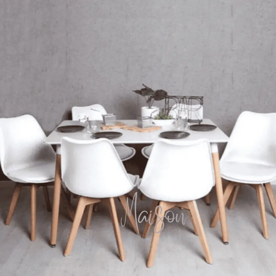 Mesa eames 160x80 + 6 sillas tulip