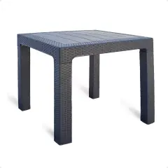 mesa simil ratan 80 x 80  cm