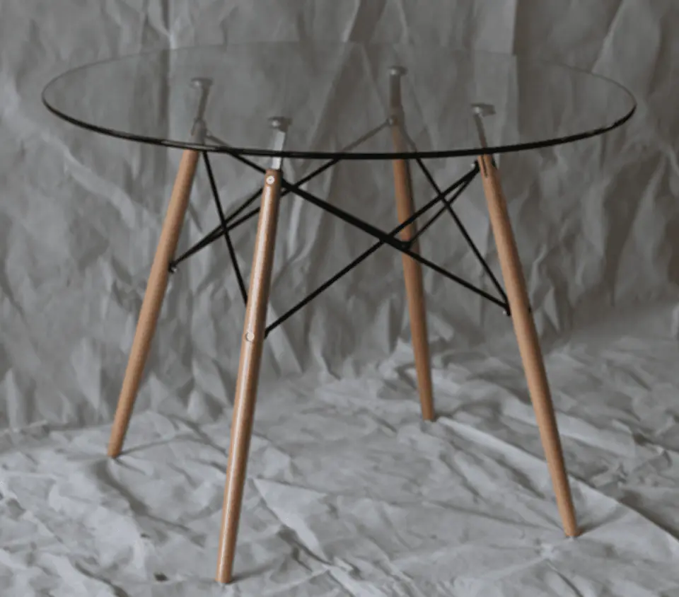 Mesa Eames Redonda Vidrio 100 cm
