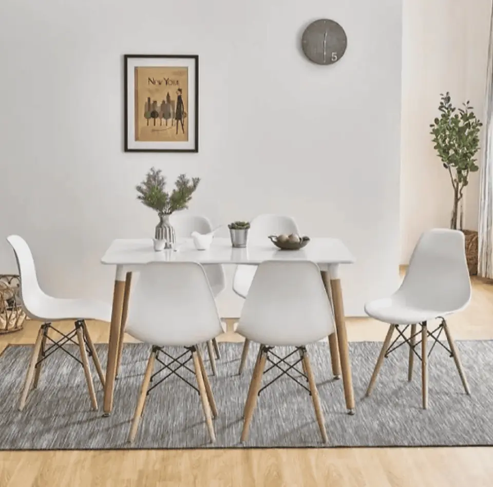 Mesa eames 140x80 +6 sillas eames
