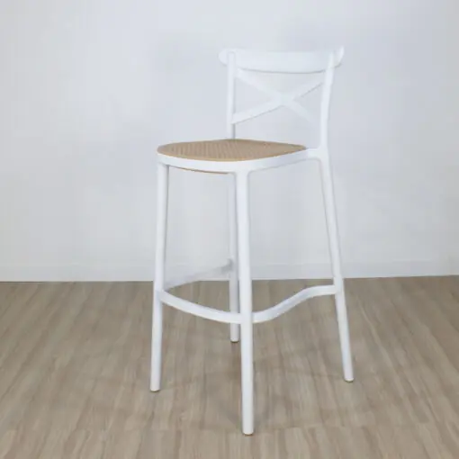 Banqueta cross polipropileno blanca