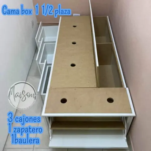 Cama box 1 1/2 plaza