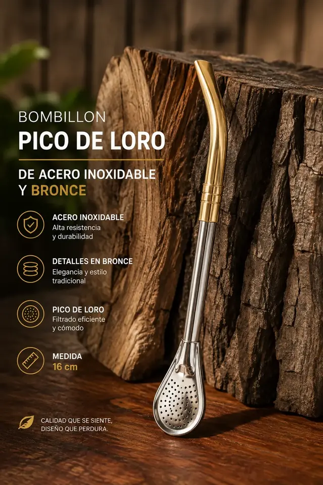 Bombillon De acero y Bronce Pico De Loro 16cm
