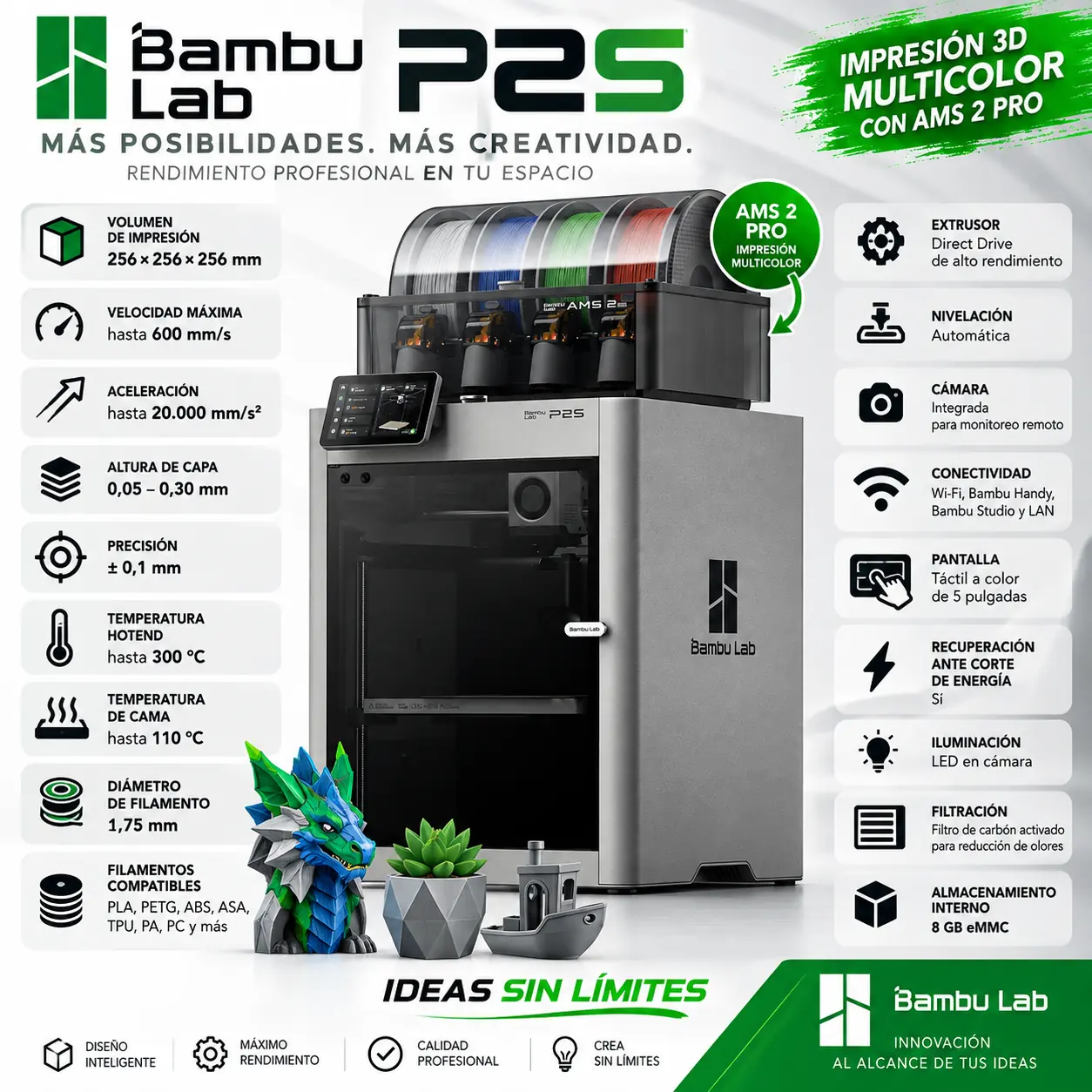 Bambu Lab P2S + AMS 2 Pro