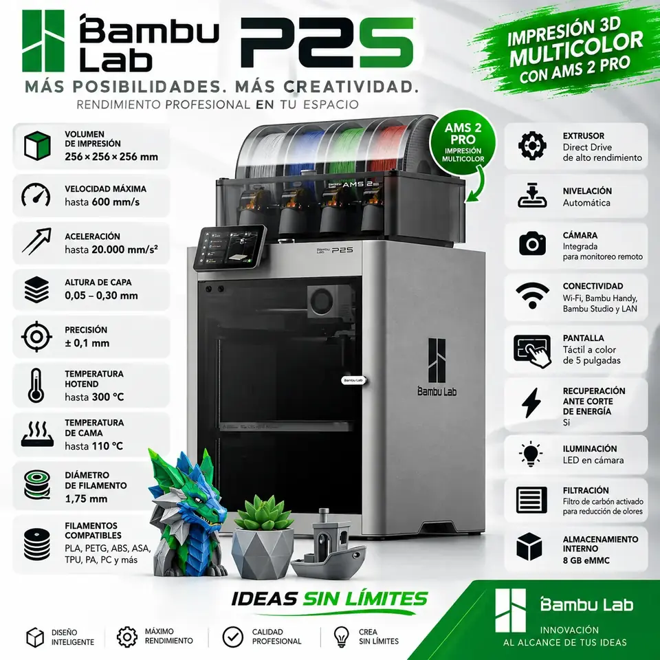 Bambu Lab P2S + AMS 2 Pro