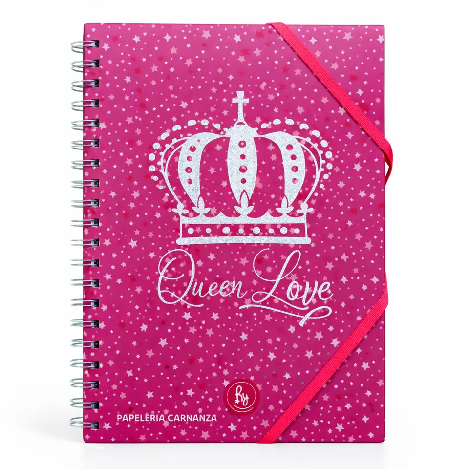 CUADERNOS UNIVERSITARIO C/ ESPIRAL 28 X 20  ” QUEEN LOVE ” A4 RY DESIGN CUADRICULADO