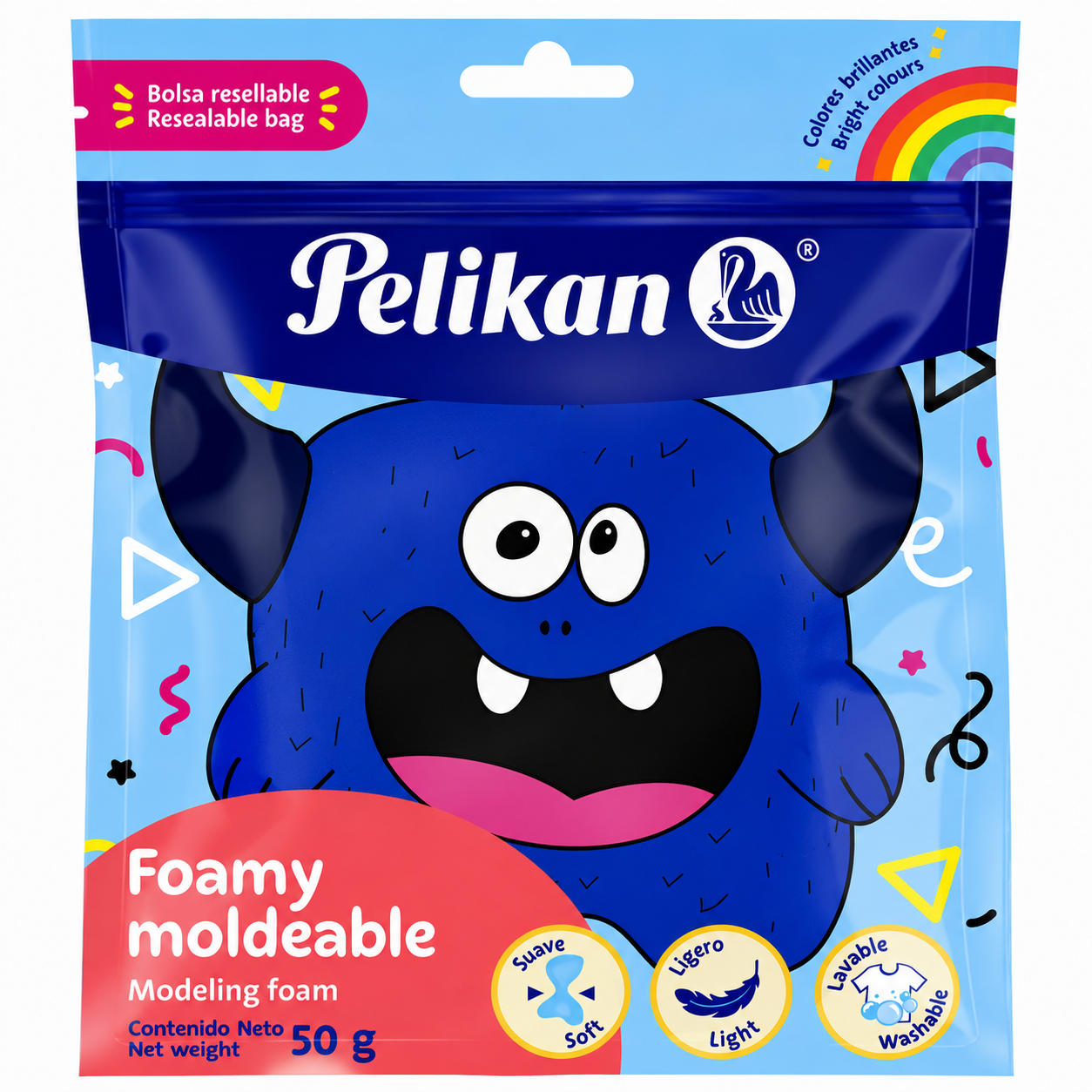 Masas FOAMY MOLDEABLE - AZUL - 50G - Bolsita ZIP Flexible Y Suave