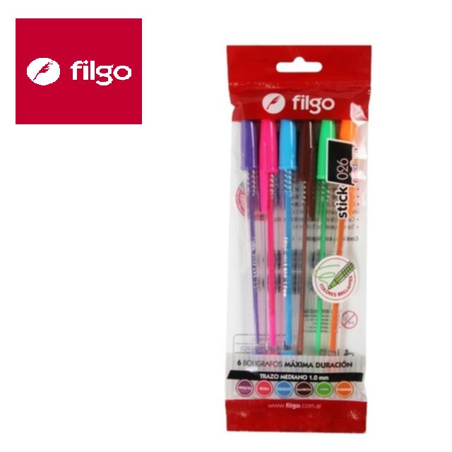Lapiceras de color Filgo x 6