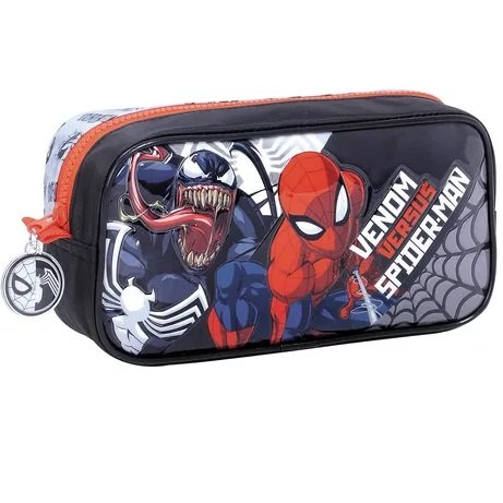 CARTUCHERAS *SPIDERMAN VS VENOM (NEGRA) * WABRO GRANDE 1 CIERRE