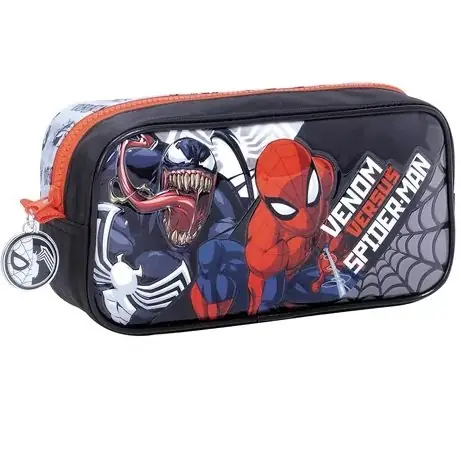 CARTUCHERAS *SPIDERMAN VS VENOM (NEGRA) * WABRO GRANDE 1 CIERRE