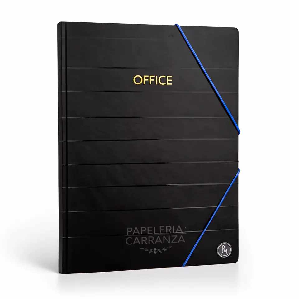 CARPETA 3 SOLAPAS RY * OFFICE NEGRO * C/ ELASTICO TAMAÑO OFICIO