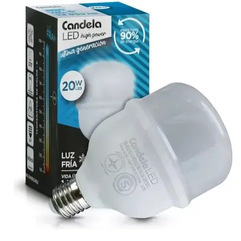 Focos Led Candela - High Power 20w - Luz Fría (Ahorra hasta 90% de Energía)