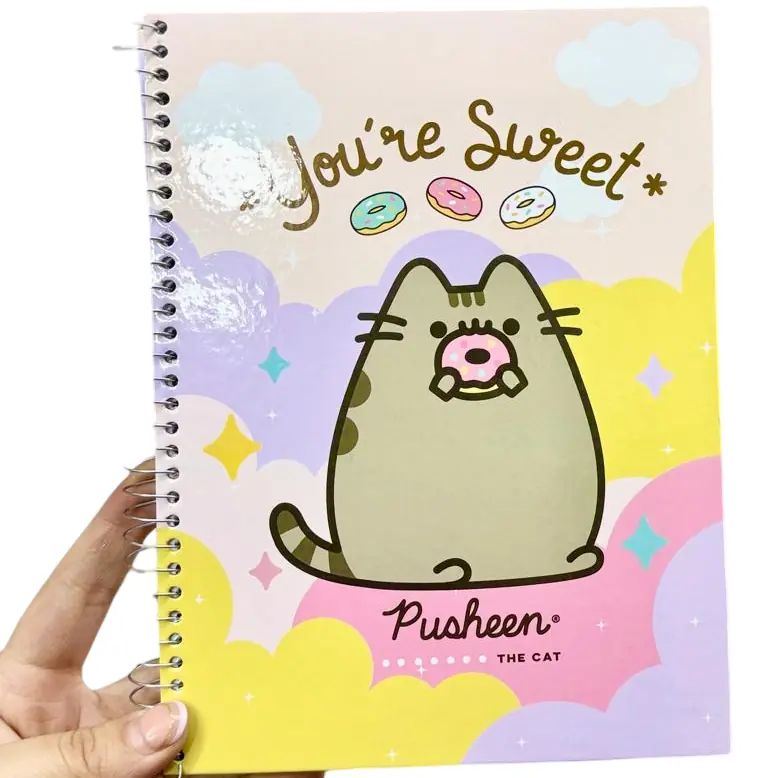CUADERNOS C/ ESPIRAL 16 X 21 ” GATITO PUSHEEN ” A5