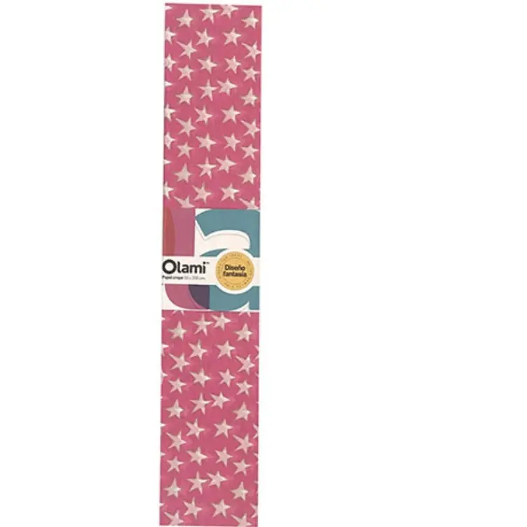 PAPEL CREPE FANTASIA - ESTRELLAS ROJO -