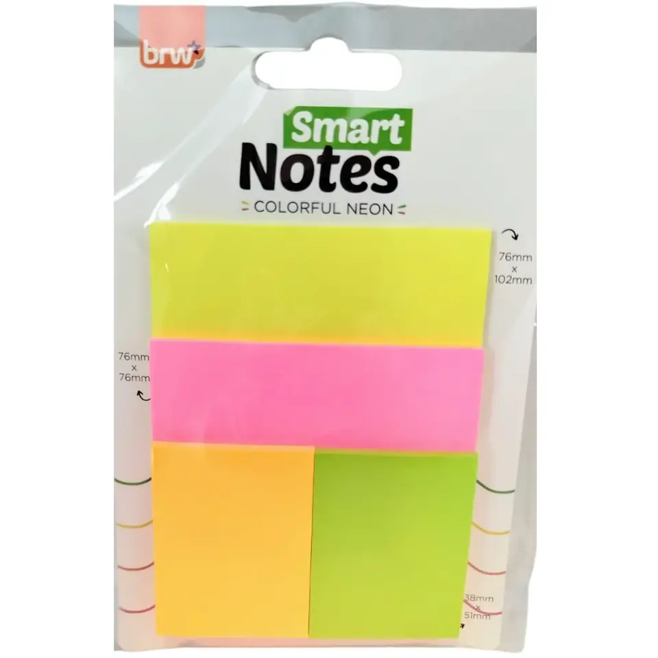 Notas Adhesivas BRW * COLORFUL NEÓN * 4 Colores