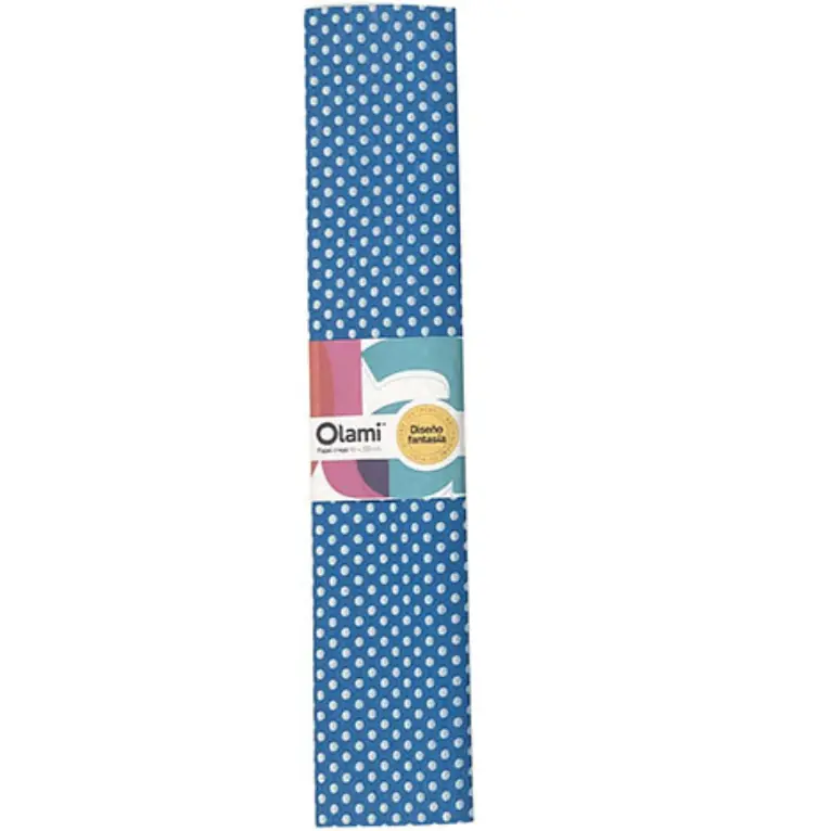 PAPEL CREPE FANTASIA - LUNARES AZUL -