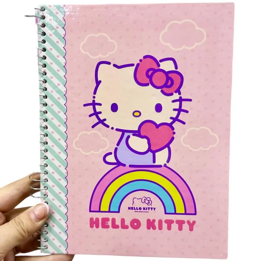 CUADERNOS C/ ESPIRAL 16 X 21 ” HELLO KITTY ” A5