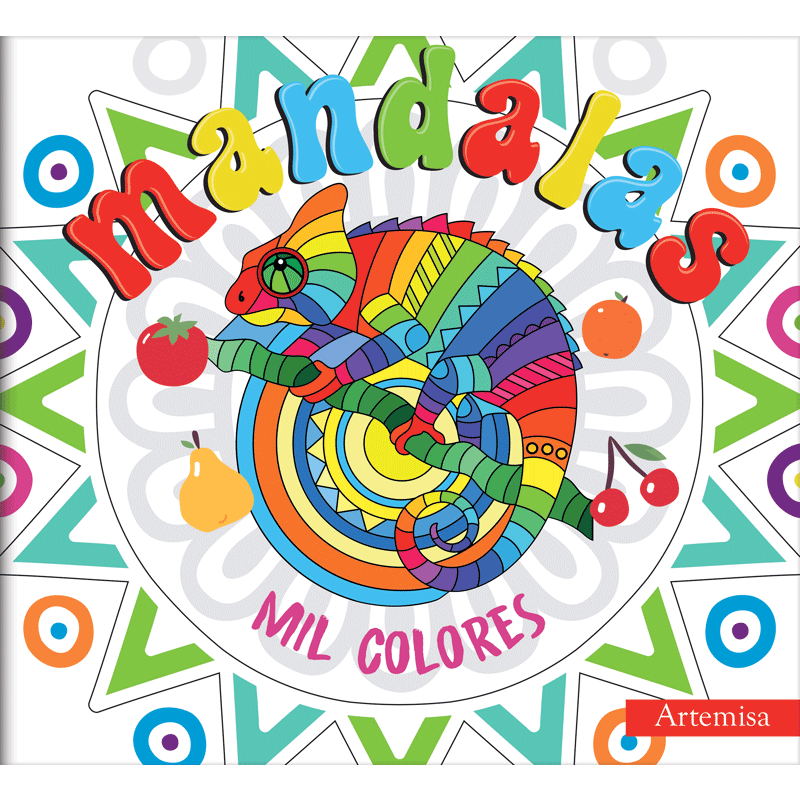 LIBROS PARA COLOREAR MANDALAS " IGUANA " COLECCION MIL COLORES 24 PAGINAS 20X20
