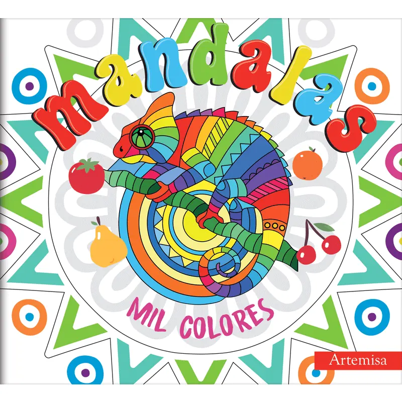 LIBROS PARA COLOREAR MANDALAS " IGUANA " COLECCION MIL COLORES 24 PAGINAS 20X20
