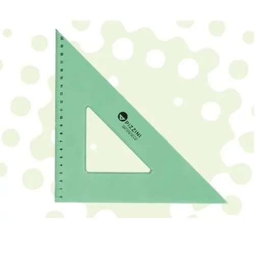 Escuadras Dibujo Tecnico Pizzini Verde 45° x 30 cm