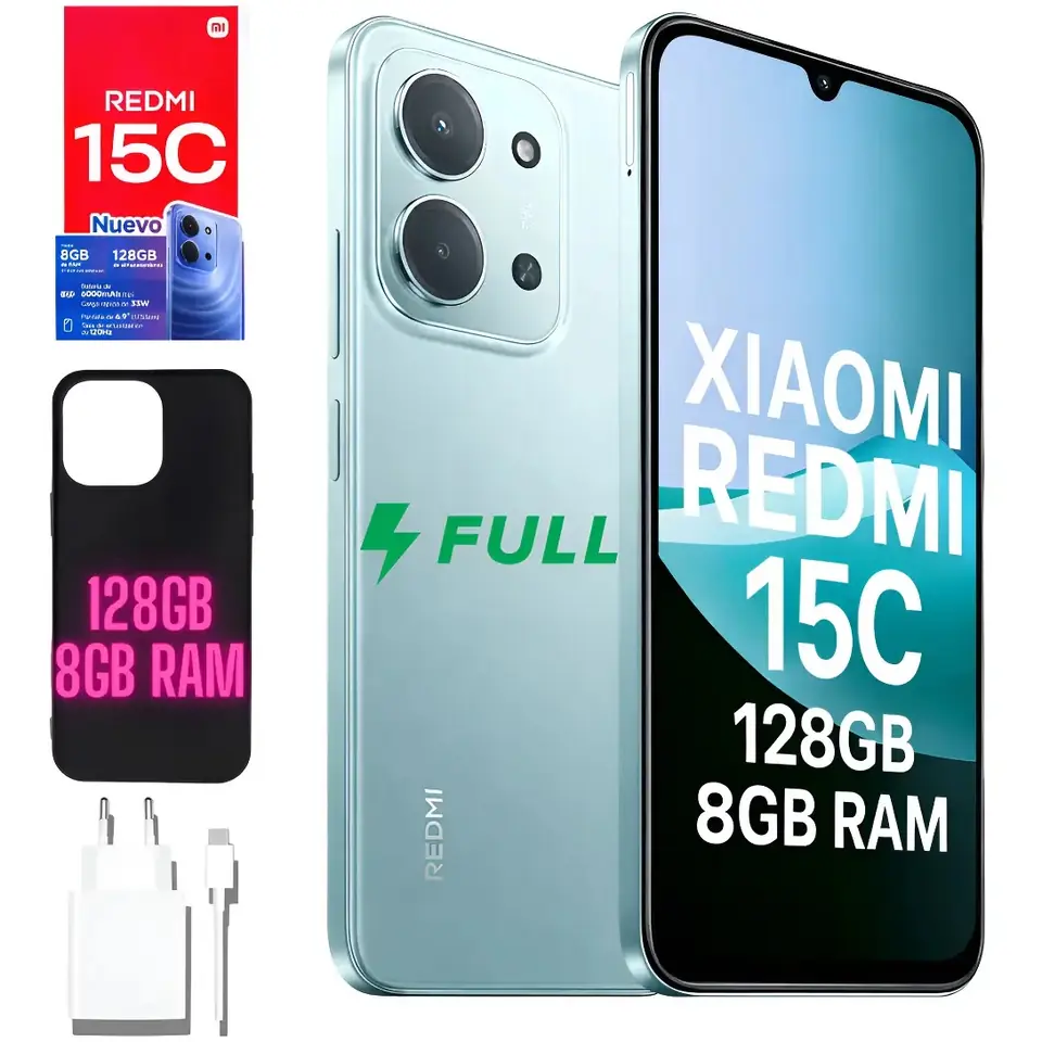 XIAOMI - REDMI 15C MINT GREEN - 128GB Liberado // GARANTIA 3 Meses //