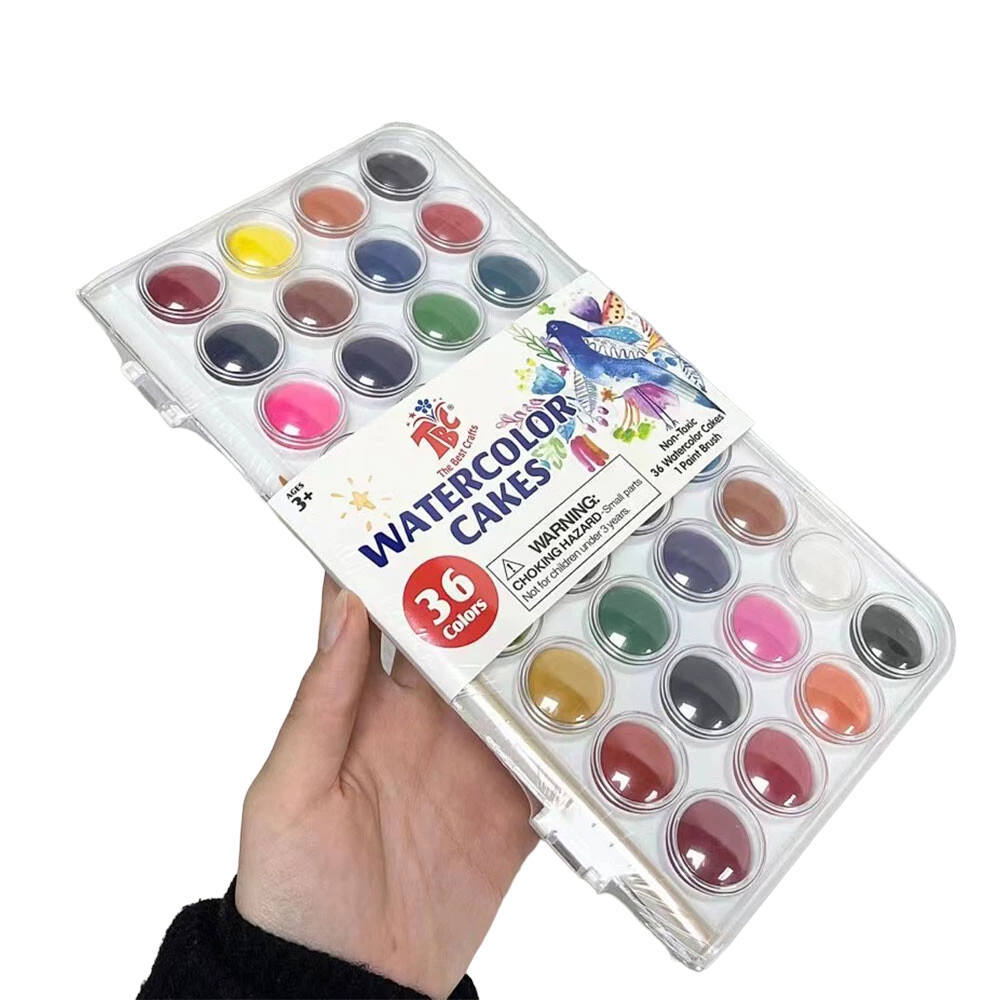Acuarelas WaterColor x 36 + 1 Pinncel (ESTUCHE RIGIDO)