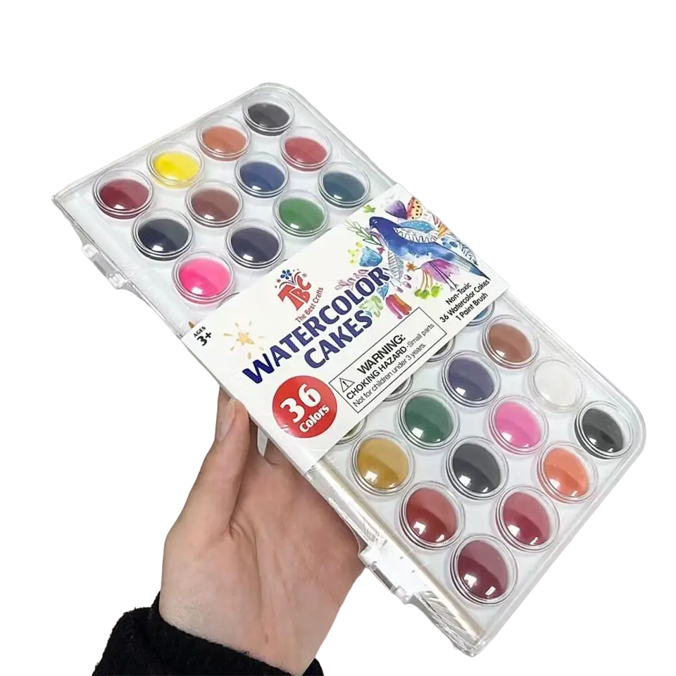 Acuarelas WaterColor x 36 + 1 Pinncel (ESTUCHE RIGIDO)