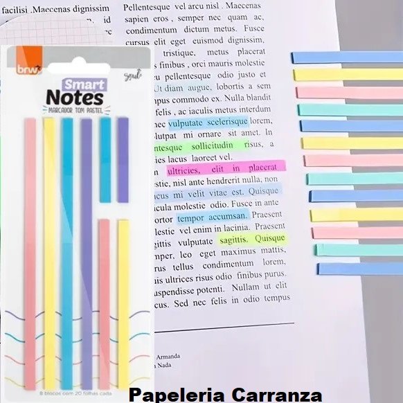 NOTAS BRW ** RESALTA PASTEL **  AUTOADHESIVAS (TRANSPARENTES - RESALTADOR)