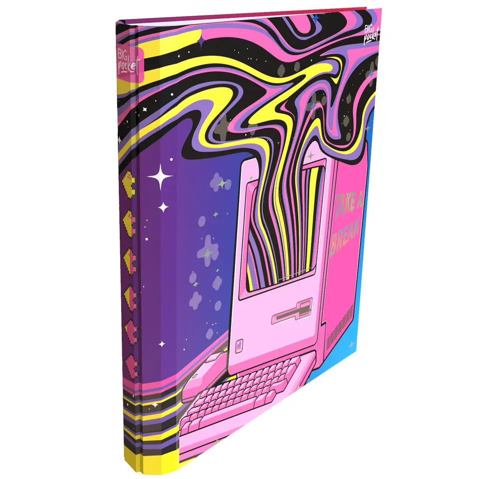 Carpeta Universitaria A4 ** TAKE A BREAK NEON ** 2 anillos 40mm PPR