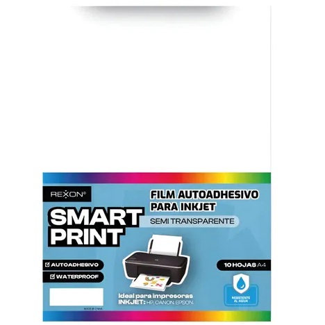 Resma de Film REXON Autoadhesivo - Semi Transparente - (Resistente al Agua) x 10 unidades