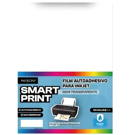 Resma de Film REXON Autoadhesivo - Semi Transparente - (Resistente al Agua) x 10 unidades